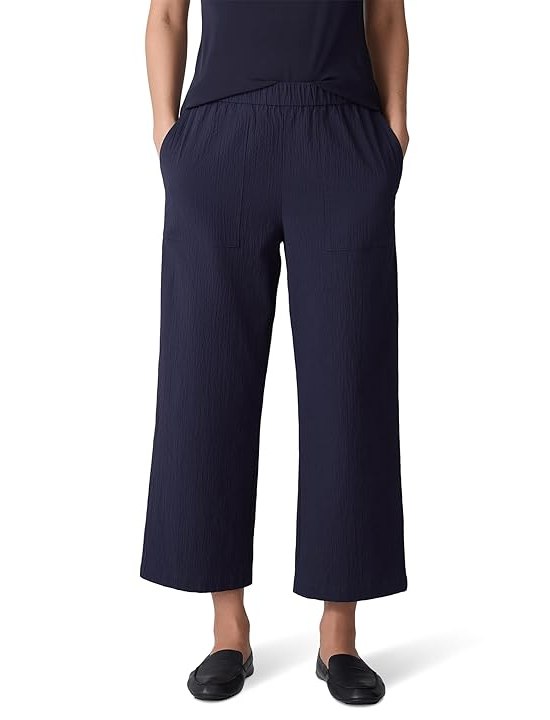 Eileen Fisher Straight Cropped Pants Womens Casual Pants Ink